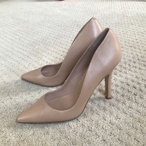 Charles David Nude Leather Pumps